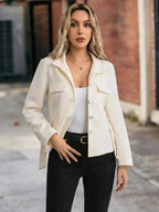 Elegant Fine Rings Collection: Belted Button-Up Jacket