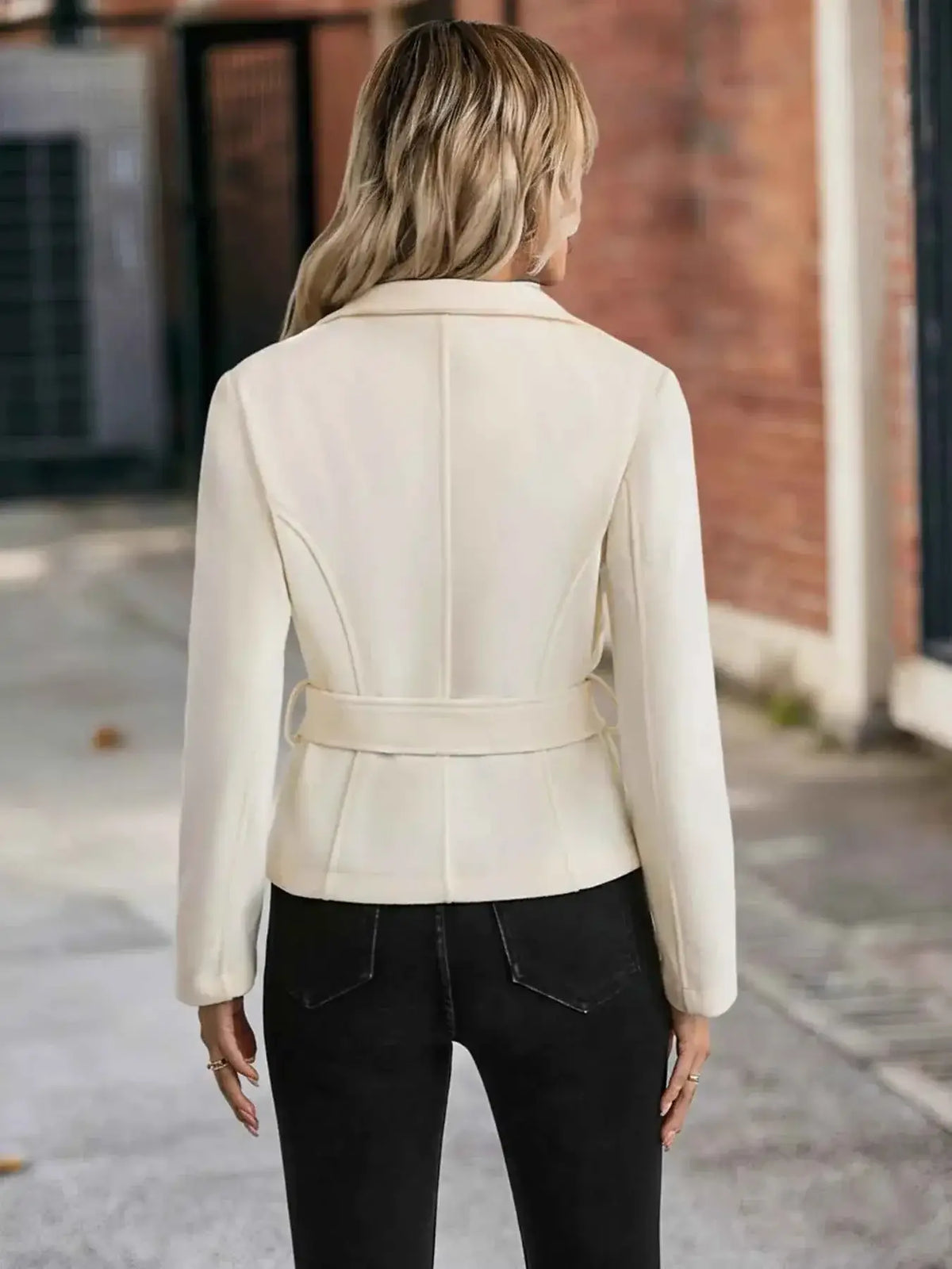 Elegant Fine Rings Collection: Belted Button-Up Jacket