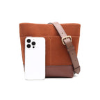 Betsy Bucket Bag | Rust Suede + Brown