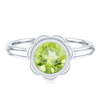Bezel Set 1.2 Carat Peridot Engagement Ring for Women