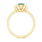 Bezel Set Lab Created Emerald Solitaire Engagement Ring