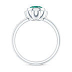 Bezel Set Lab Created Emerald Solitaire Engagement Ring