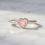 Bezel Set Lab Grown Pink Diamond Solitaire Promise Ring with IGI Certificate