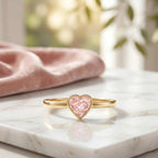 Bezel Set Lab Grown Pink Diamond Solitaire Promise Ring with IGI Certificate