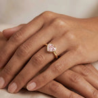 Bezel Set Lab Grown Pink Diamond Solitaire Promise Ring with IGI Certificate