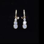 Bezel Set Moissanite Hinged Hoop Drop Earrings in Silver