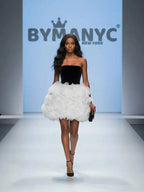 Black and White Mini Party Dress NOMAD: Prêt-à-Porter Line BYMANYC ® New York