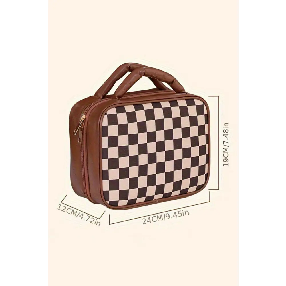 Elevate your style with the elegant pu leather checkered bag $41.69 pu leather transform your look with this stylish