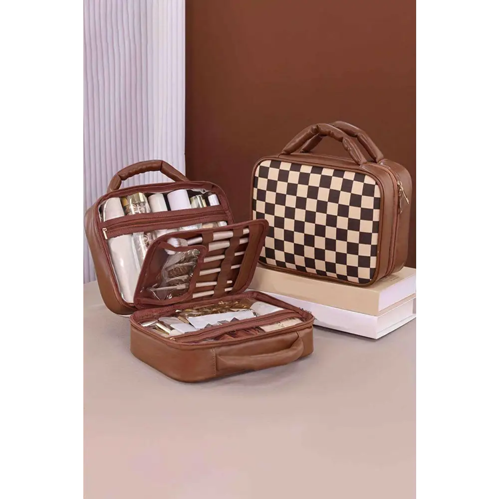 Elevate your style with the elegant pu leather checkered bag $41.69 pu leather transform your look with this stylish