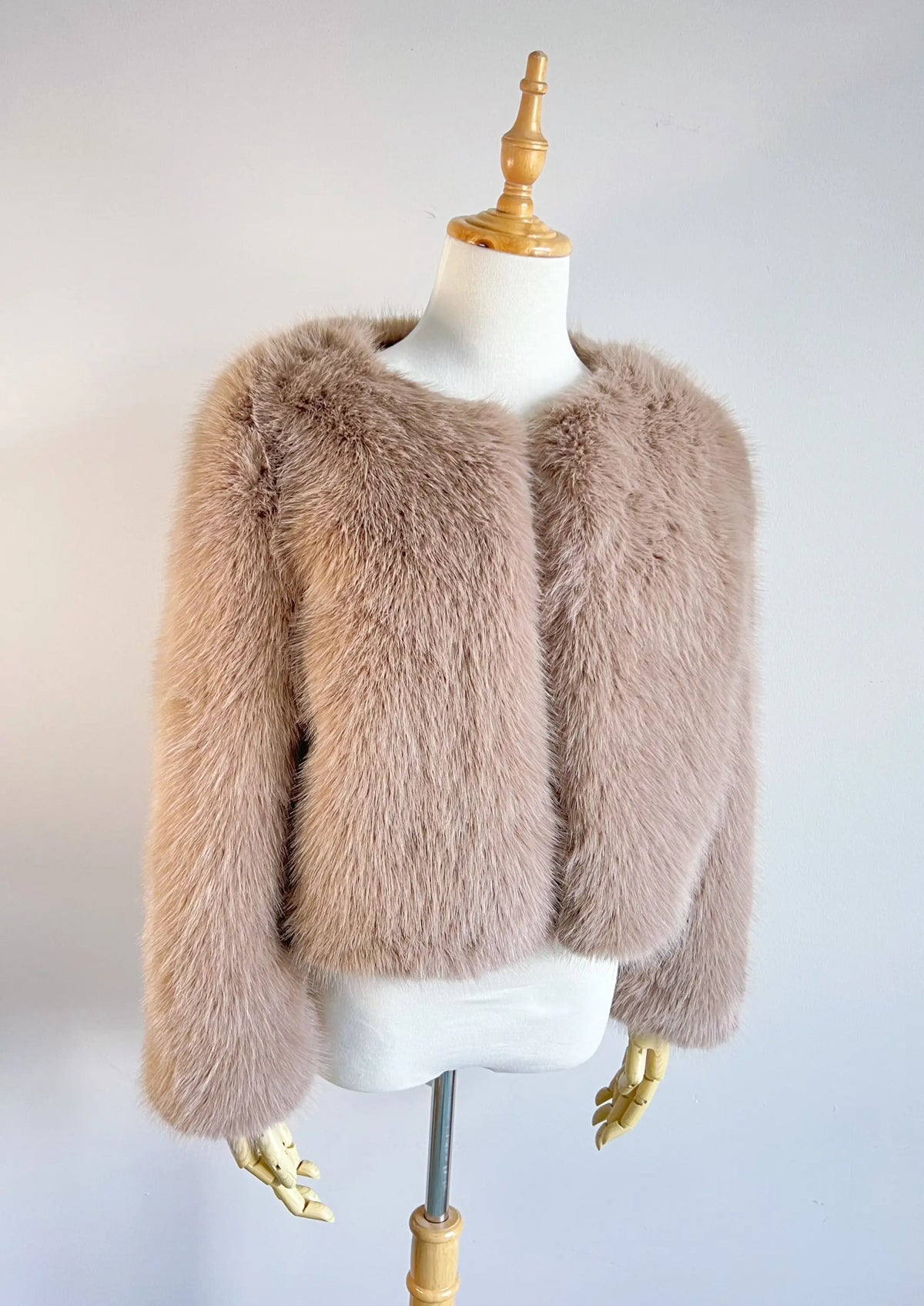 Black Faux Fur Bridal Jacket (Anna Blk07)