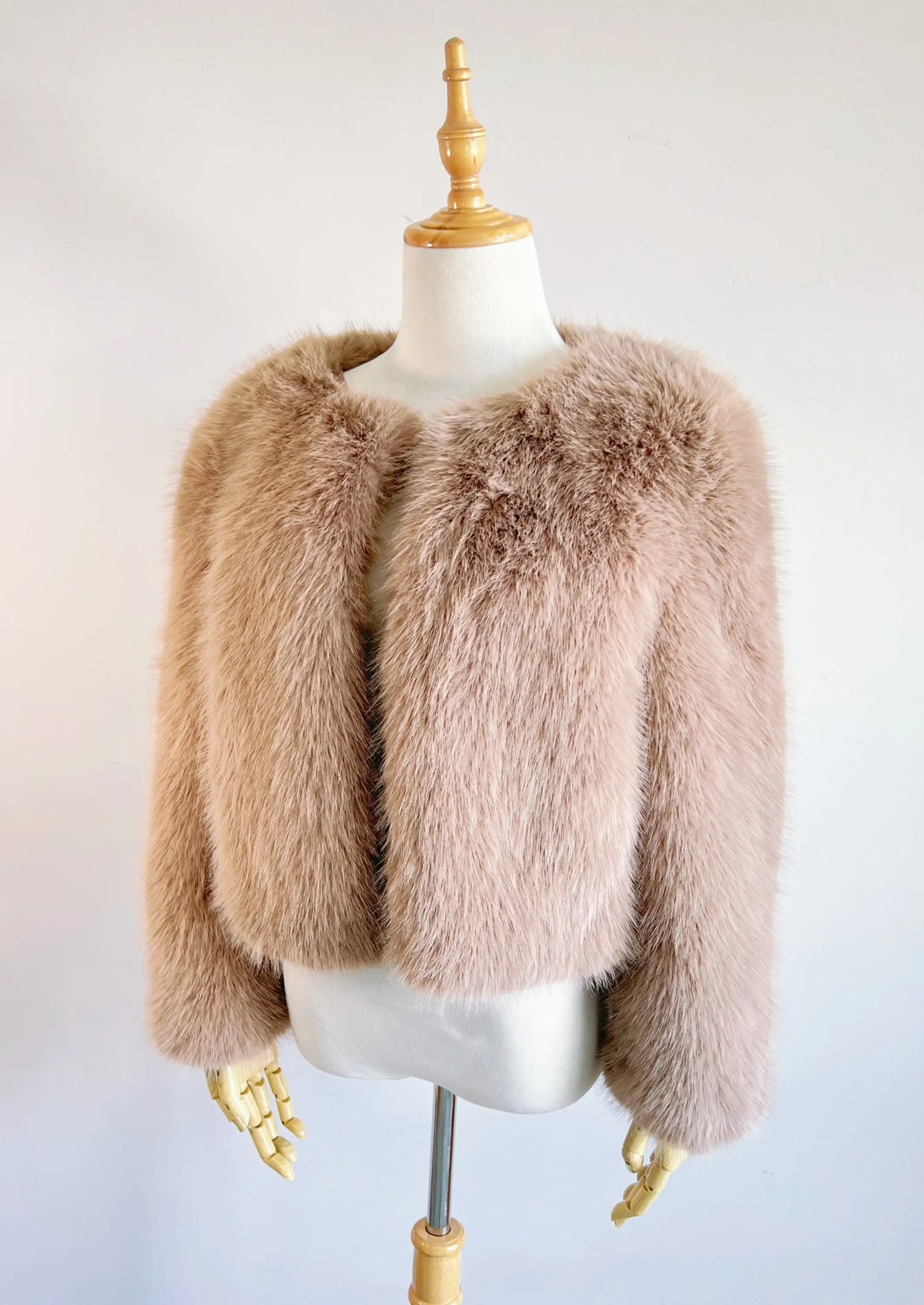 Black Faux Fur Bridal Jacket (Anna Blk07)