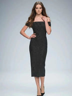 Black Midi Evening Dress GREENWICH: Prêt-à-Porter Line BYMANYC ® New York