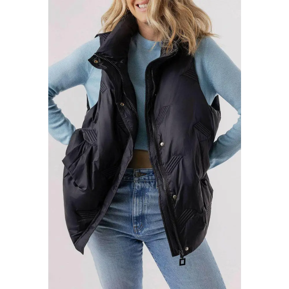 Quilted polyamide jacket vest elevates luxury fashion for women $90.29 100% polyamide this plain jacket vest