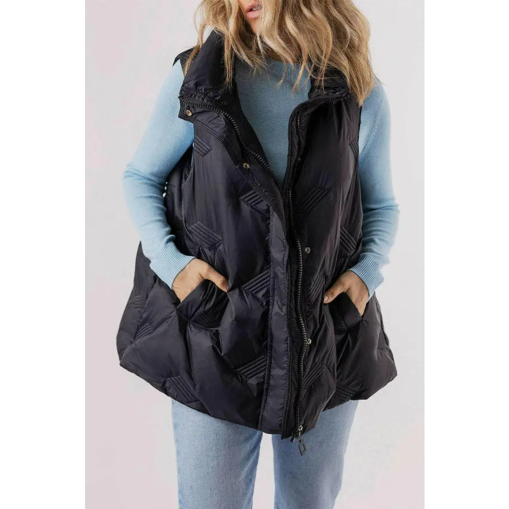 Quilted polyamide jacket vest elevates luxury fashion for women $90.29 100% polyamide this plain jacket vest