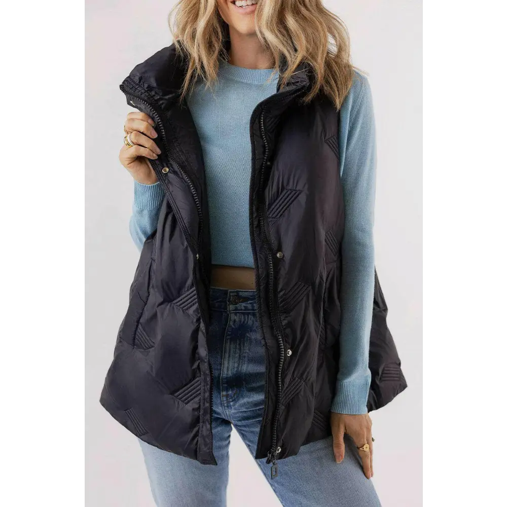 Quilted polyamide jacket vest elevates luxury fashion for women $90.29 100% polyamide this plain jacket vest