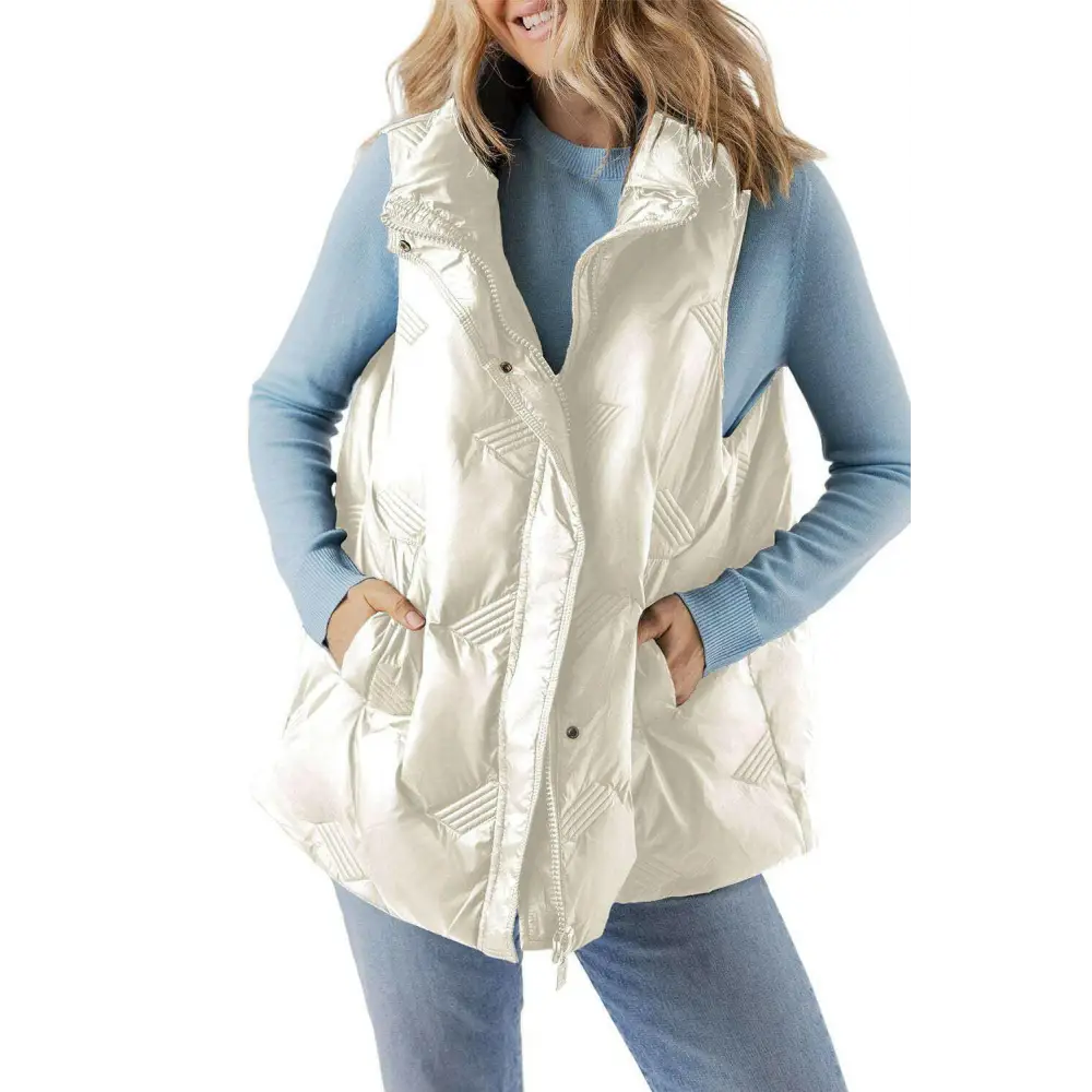 Quilted polyamide jacket vest elevates luxury fashion for women $90.29 100% polyamide this plain jacket vest