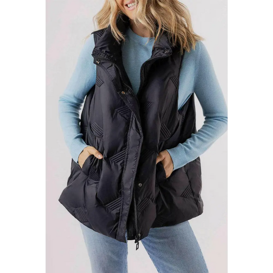 Quilted polyamide jacket vest elevates luxury fashion for women $90.29 100% polyamide this plain jacket vest