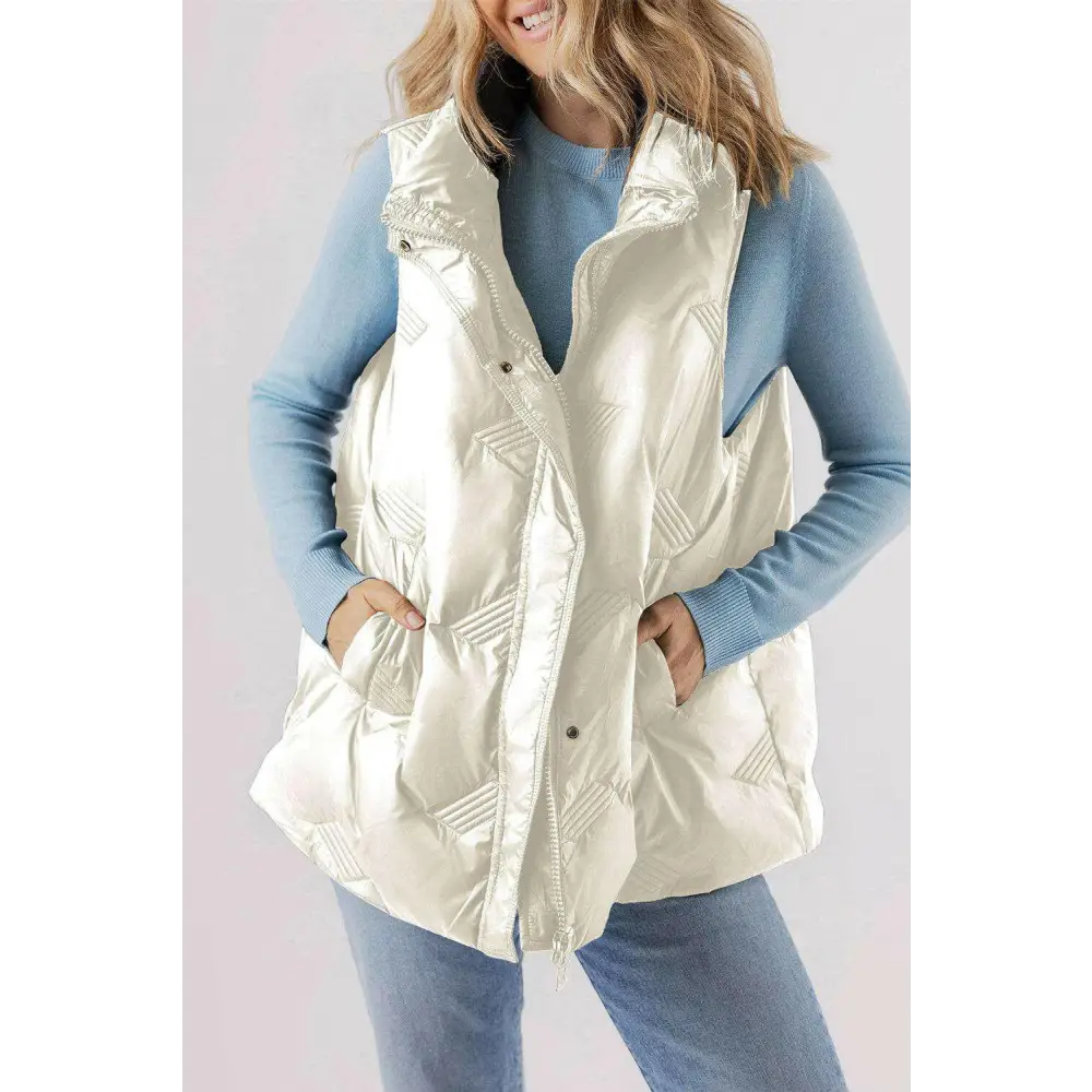 Quilted polyamide jacket vest elevates luxury fashion for women $90.29 100% polyamide this plain jacket vest