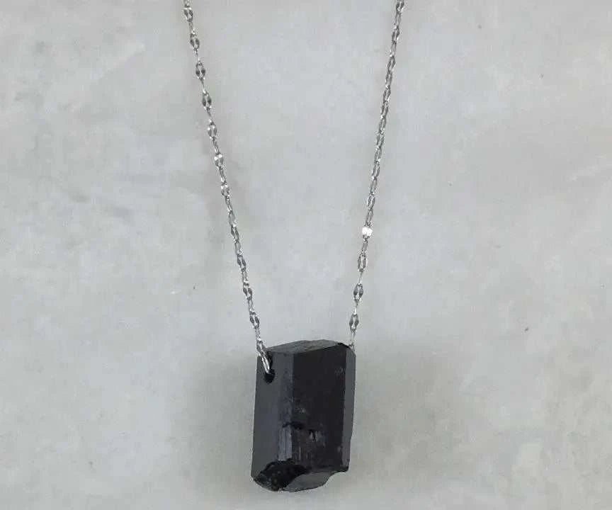 Black Tourmaline Rough Pendant (1pc) - Maven Couture IncJewelries