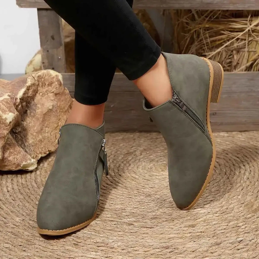 Block Heels Ankle Boots