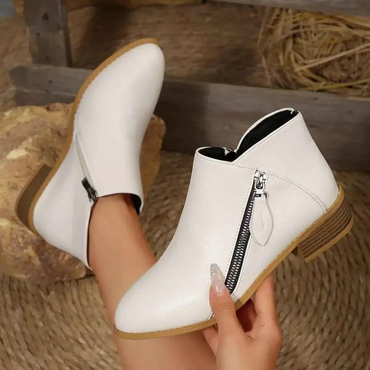 Block Heels Ankle Boots