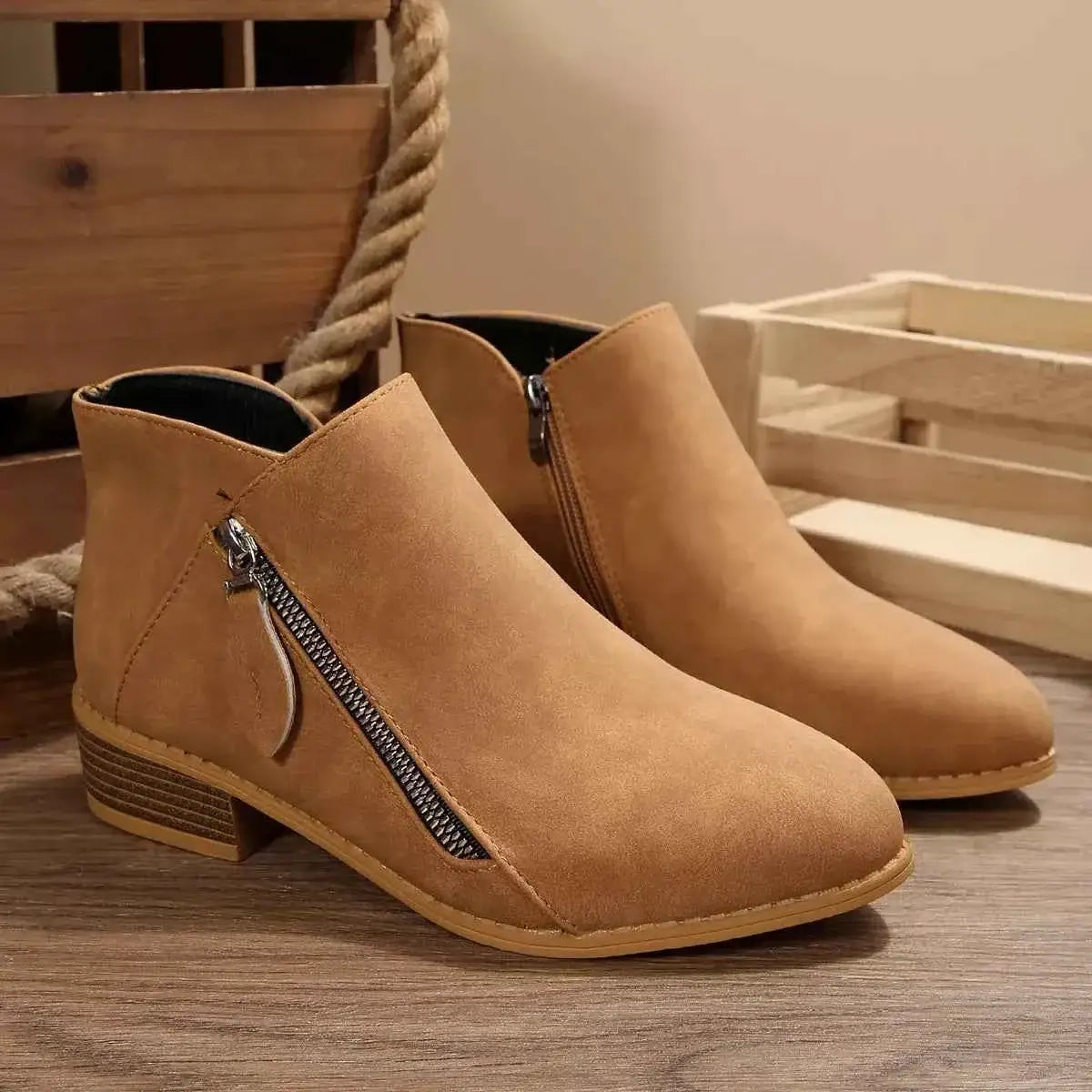Block Heels Ankle Boots