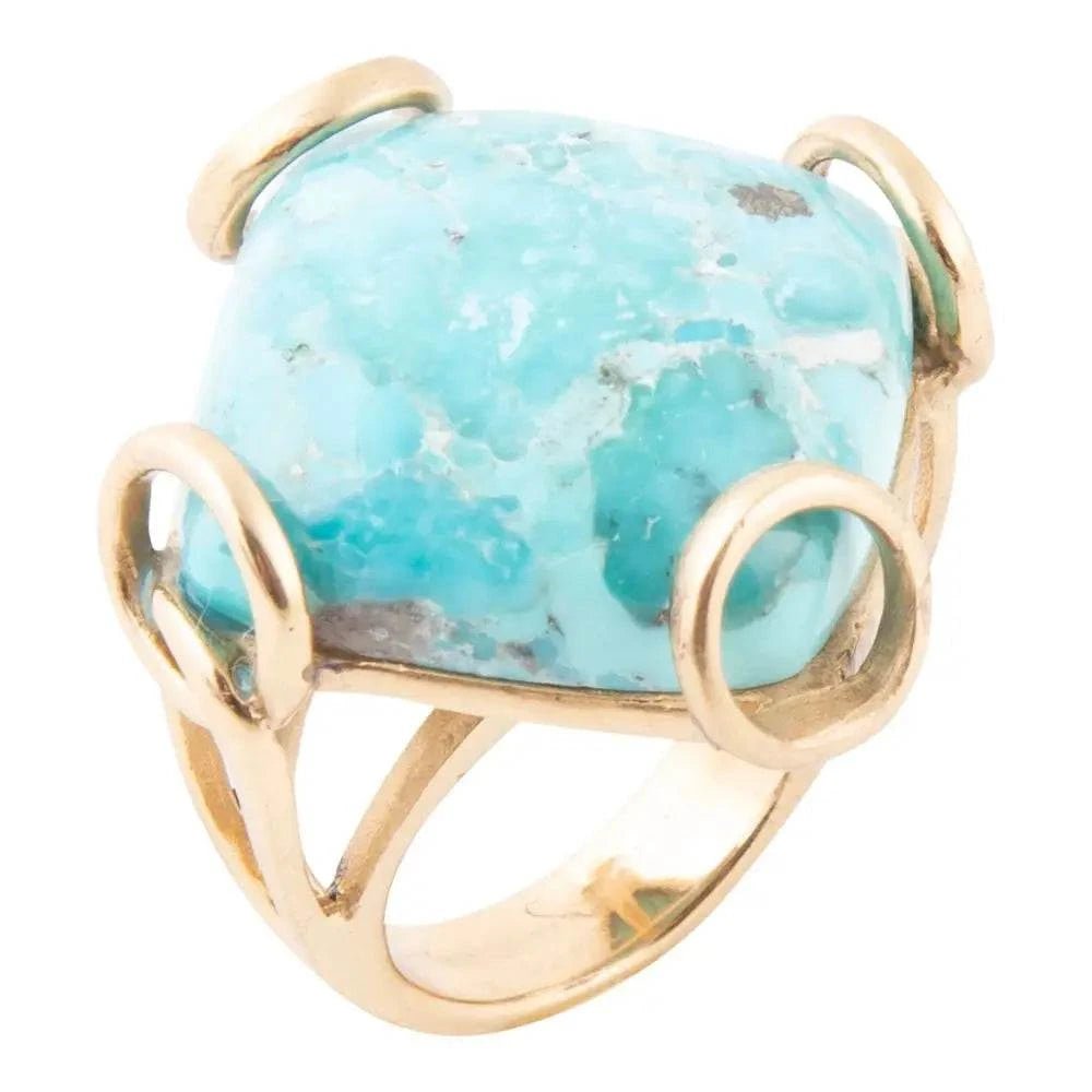 Blue Turquoise Rhombus Statement Ring - Maven Couture Incrings