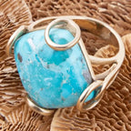 Blue Turquoise Rhombus Statement Ring - Maven Couture Incrings