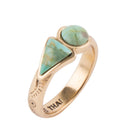 Blue Turquoise Shape Golden Bronze Ring - Maven Couture IncRings