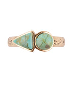 Blue Turquoise Shape Golden Bronze Ring - Maven Couture IncRings