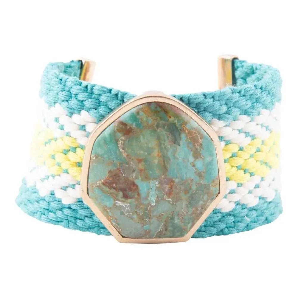 Blue Turquoise Textile Blues Woven Bracelet - Maven Couture IncBracelets