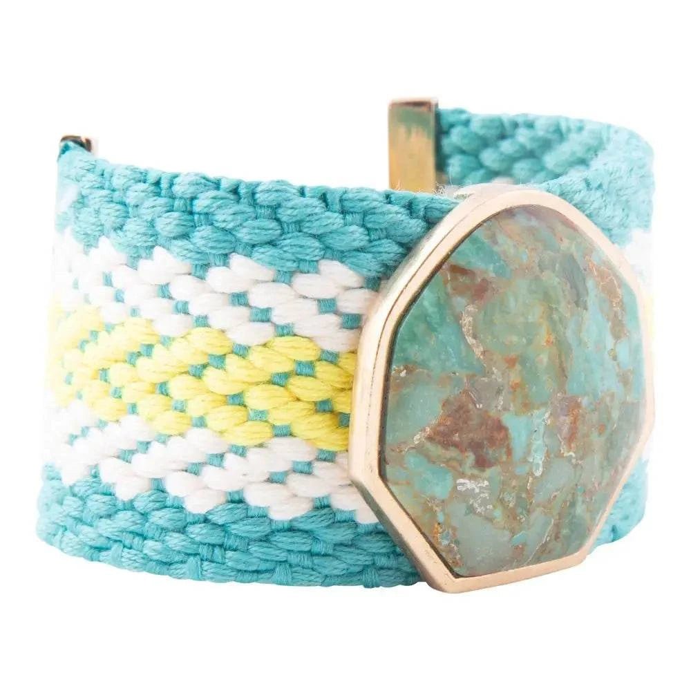 Blue Turquoise Textile Blues Woven Bracelet - Maven Couture IncBracelets
