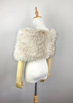 Blush with Black Tips Faux Fur Wrap (Serena Blu02)