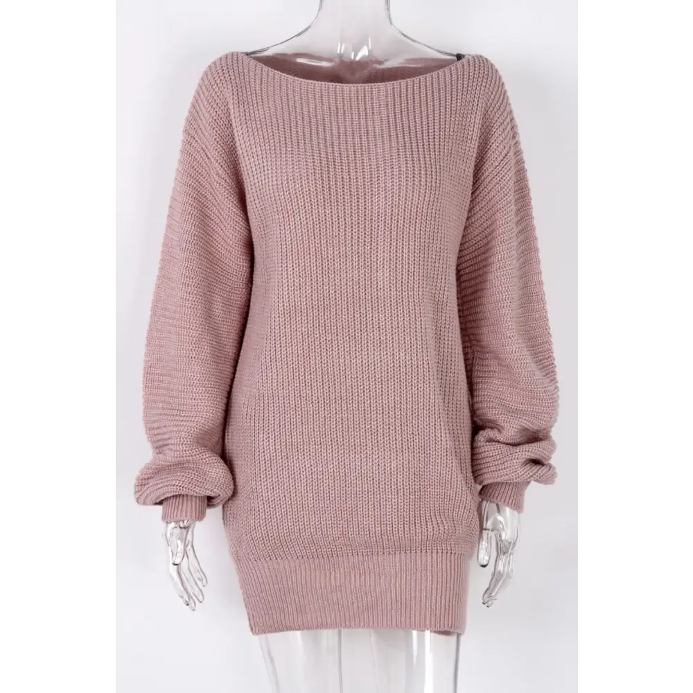 Boat neck long sleeve mini sweater dress in luxury fashion for women $32.99 experience the elegance of a basic style