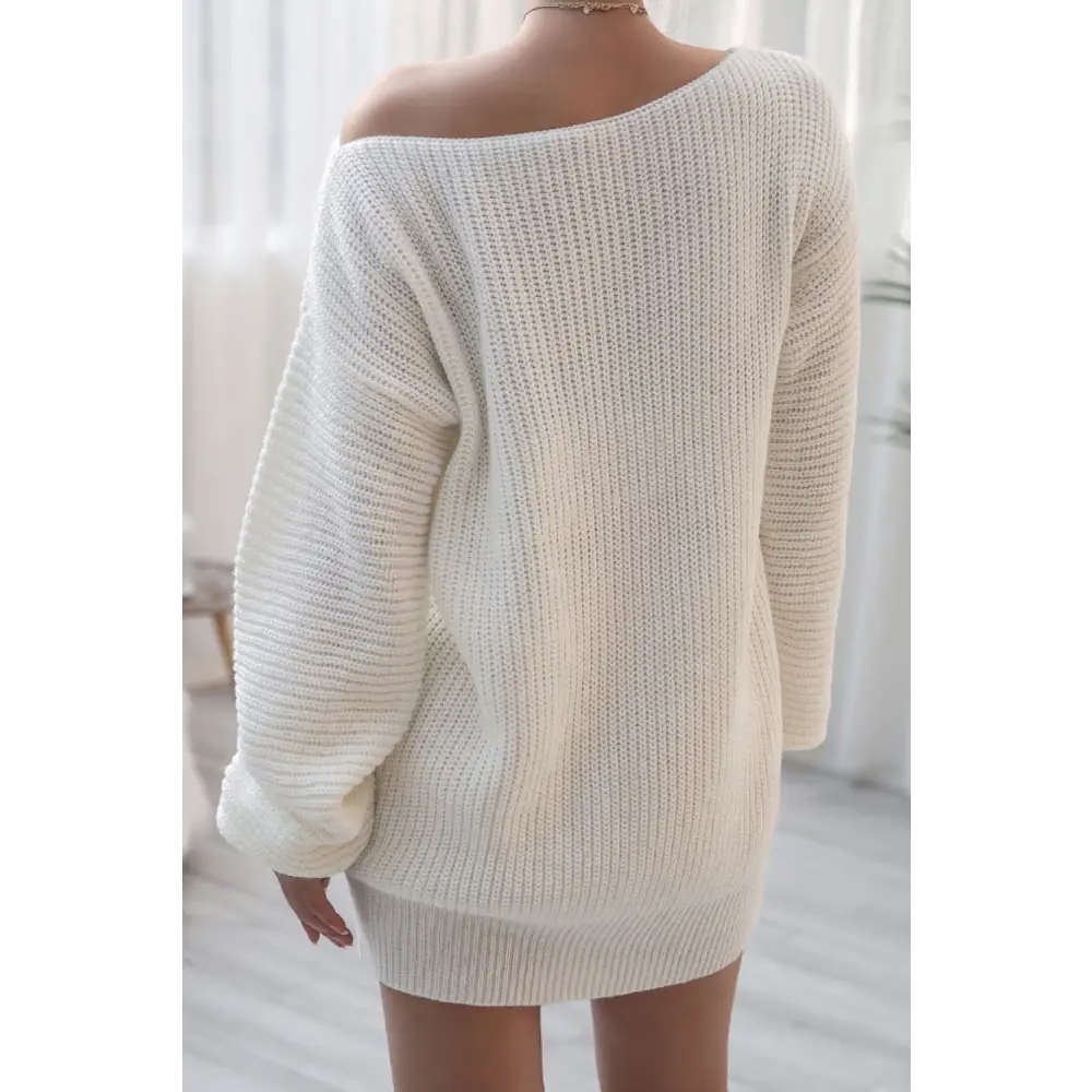 Boat neck long sleeve mini sweater dress in luxury fashion for women $32.99 experience the elegance of a basic style