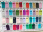 Fabric color swatch chart displaying diverse fabric samples in pastel and vibrant shades for Bohemian Mermaid Wedding Dress customization