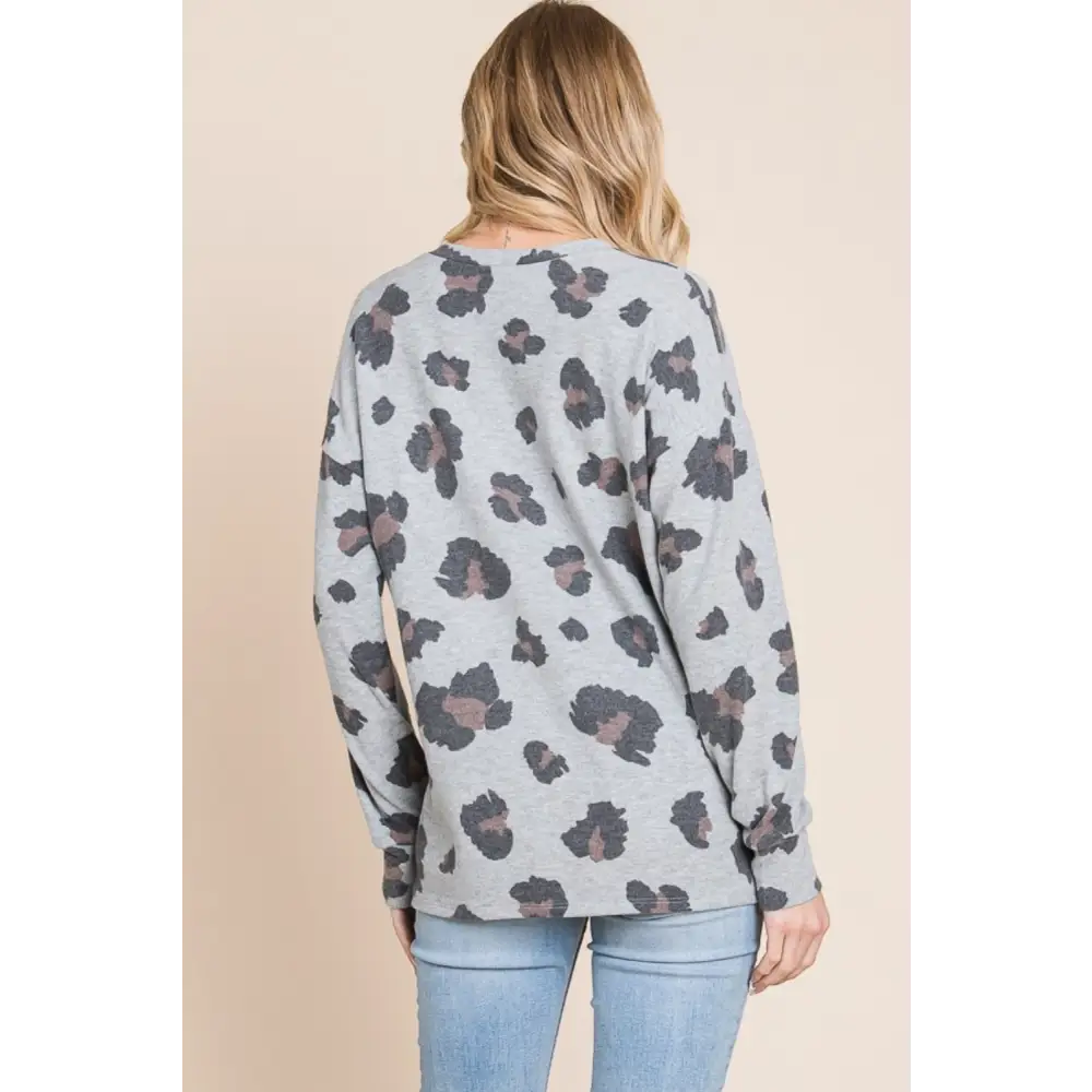 Leopard print drop shoulder t-shirt in luxury fashion for women $29.04 make a fierce statement with this leopard print