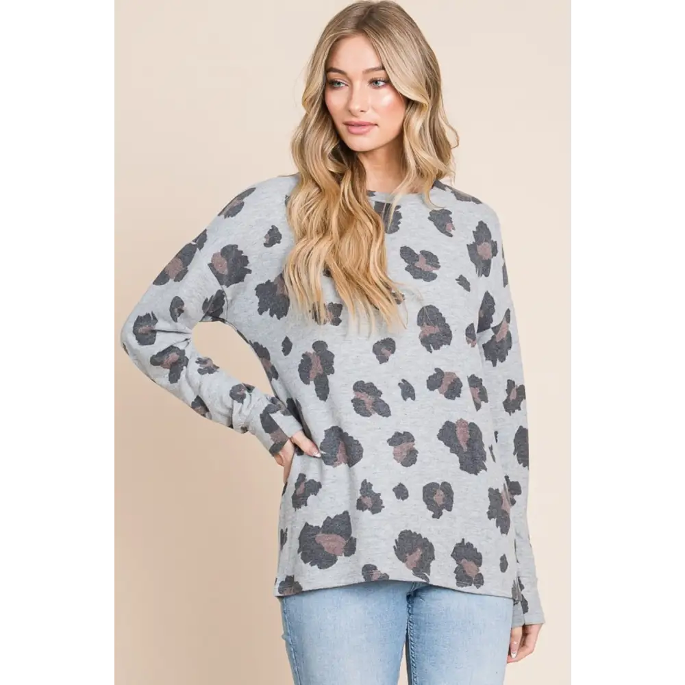 Leopard print drop shoulder t-shirt in luxury fashion for women $29.04 make a fierce statement with this leopard print