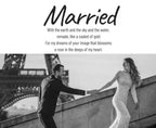 Elegant Lace Wedding Dress ivory fitted gown with long sleeves and high neckline worn by a bride near Eiffel Tower