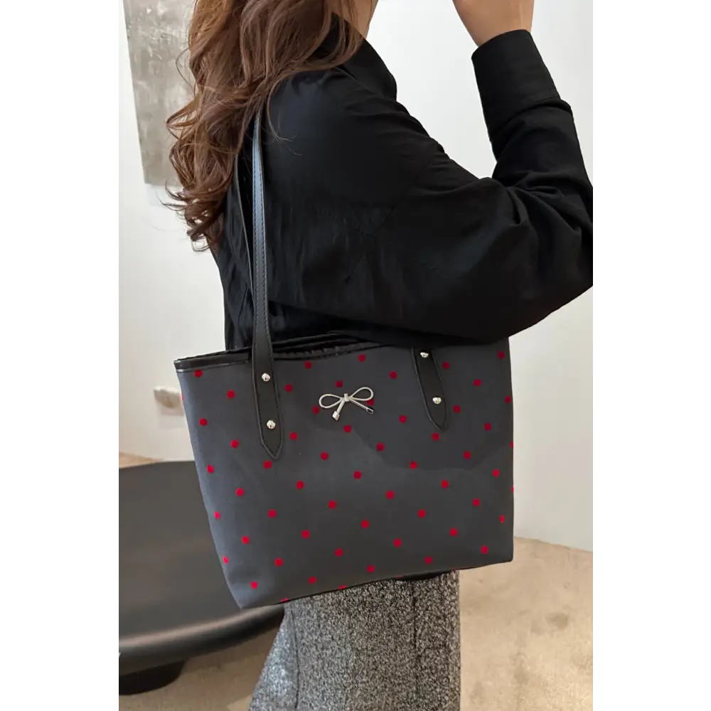 Elevate your style with the bow trim polyester tote bag in luxury fashion $18.99 bag large polyester imported elevate