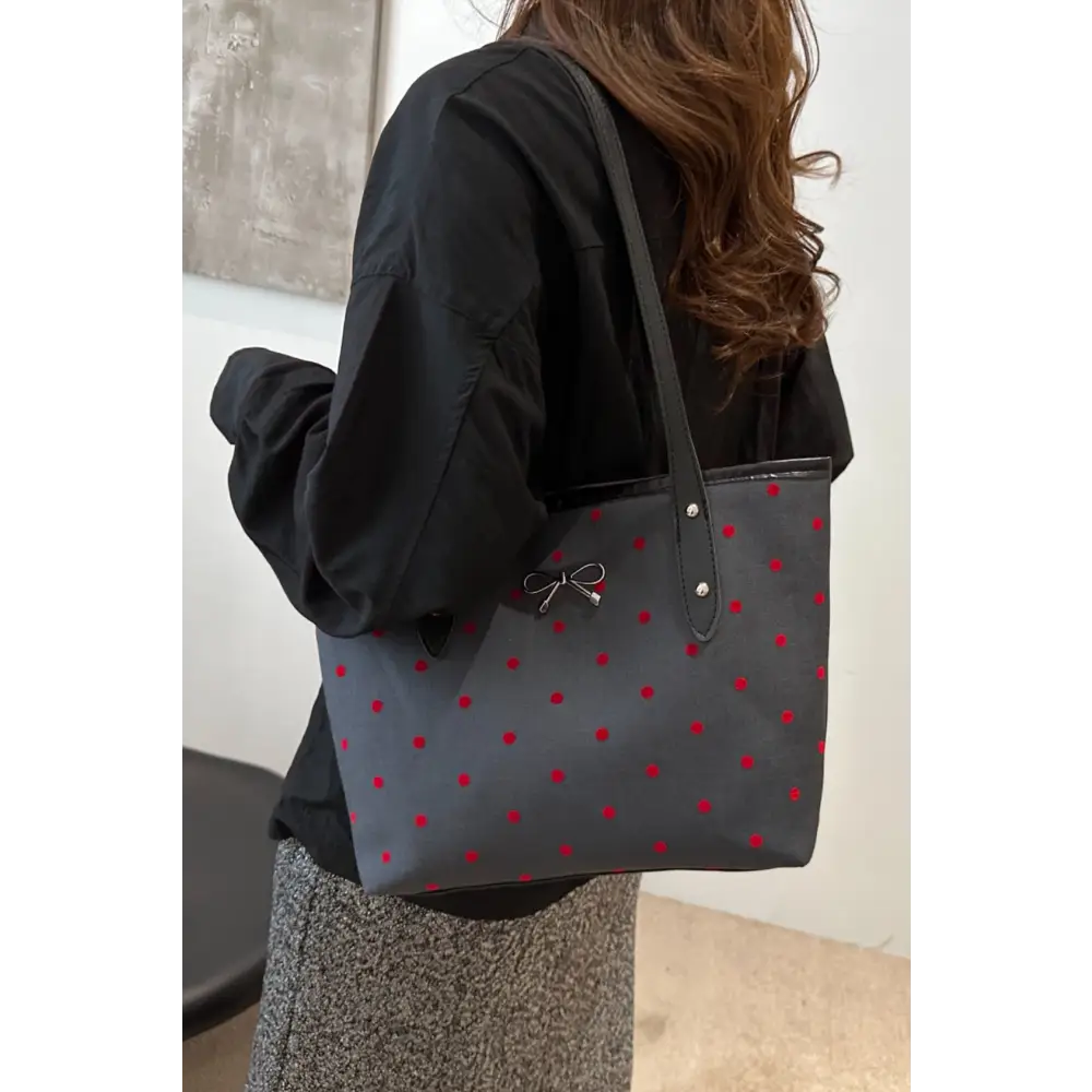 Elevate your style with the bow trim polyester tote bag in luxury fashion $18.99 bag large polyester imported elevate