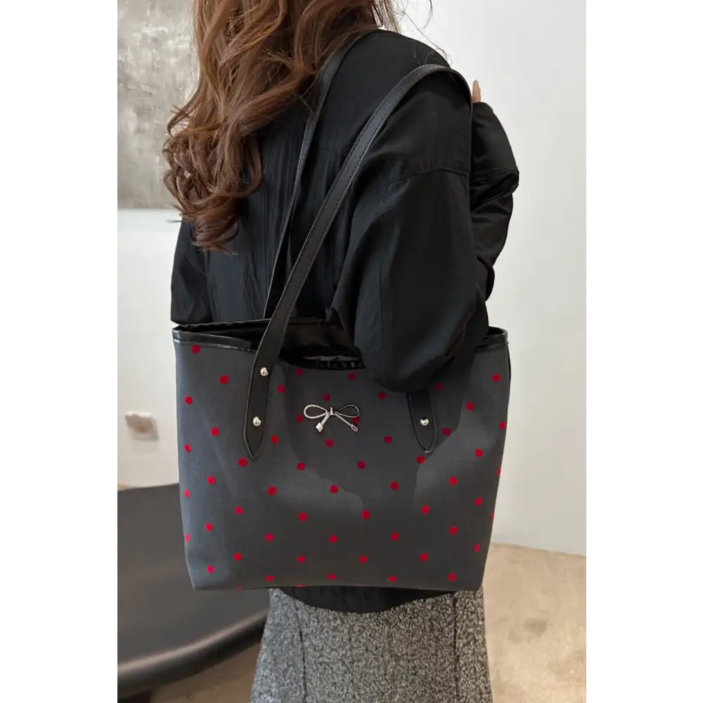 Elevate your style with the bow trim polyester tote bag in luxury fashion $18.99 bag large polyester imported elevate