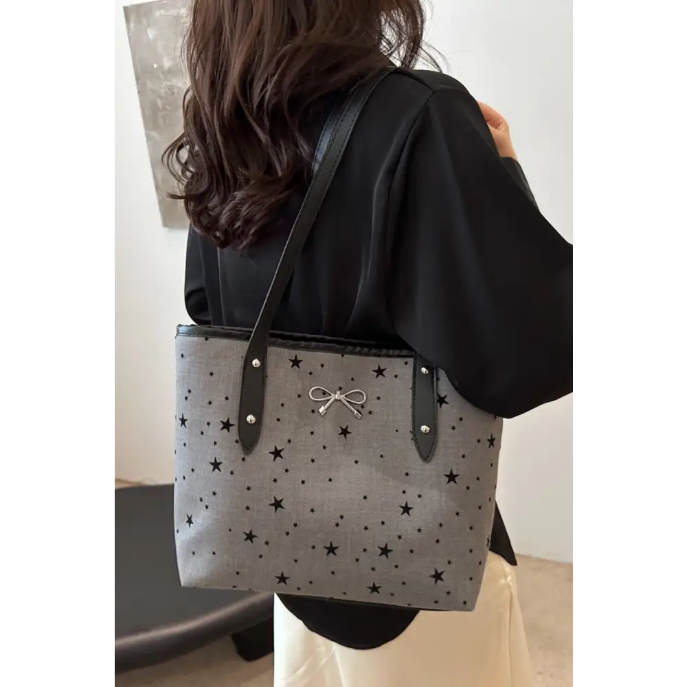 Elevate your style with the bow trim polyester tote bag in luxury fashion $18.99 bag large polyester imported elevate