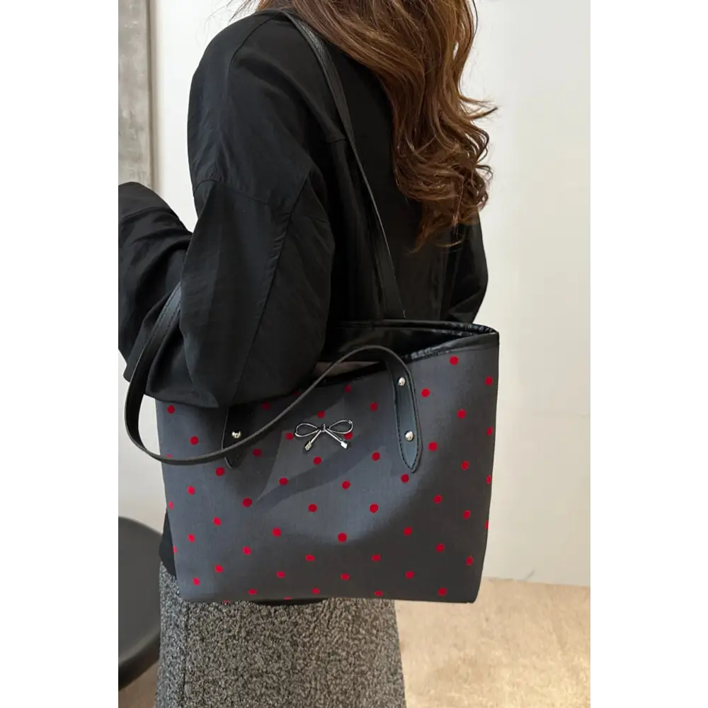 Elevate your style with the bow trim polyester tote bag in luxury fashion $18.99 bag large polyester imported elevate