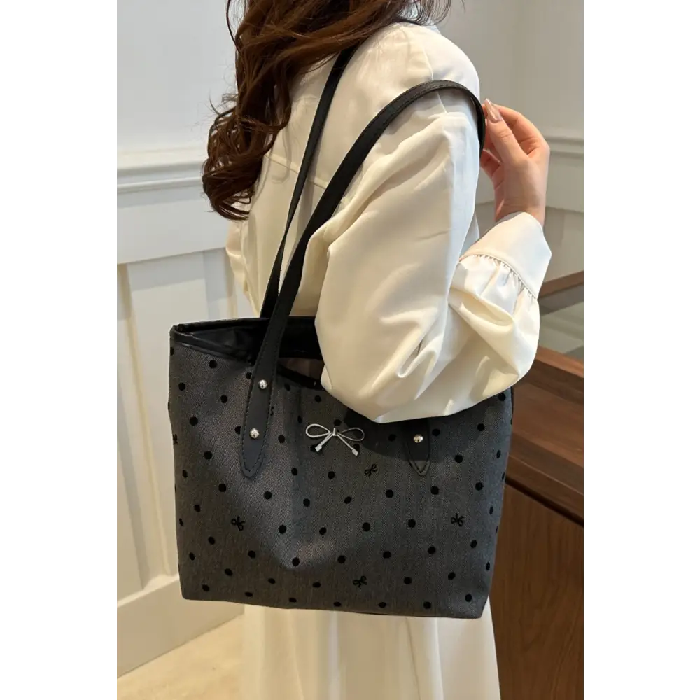 Elevate your style with the bow trim polyester tote bag in luxury fashion $18.99 bag large polyester imported elevate