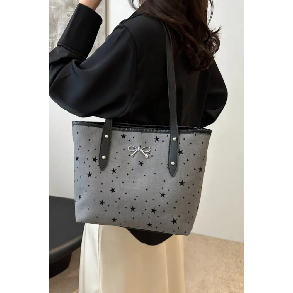 Elevate your style with the bow trim polyester tote bag in luxury fashion $18.99 bag large polyester imported elevate