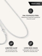 Box Chain - 2.5mm (Silver) - Maven Couture IncNecklace
