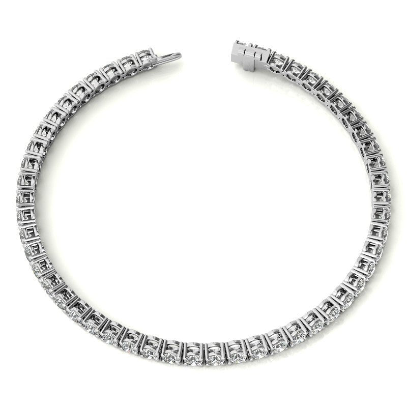 6.00 CTW AGI Certified Lab Grown Diamond Tennis Bracelet – 14K White Gold Overlay - Maven Couture IncBracelets
