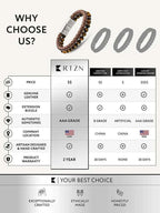 Brown Braided Leather & Tiger Eye Bead Bracelet - Maven Couture IncLeather Bracelet