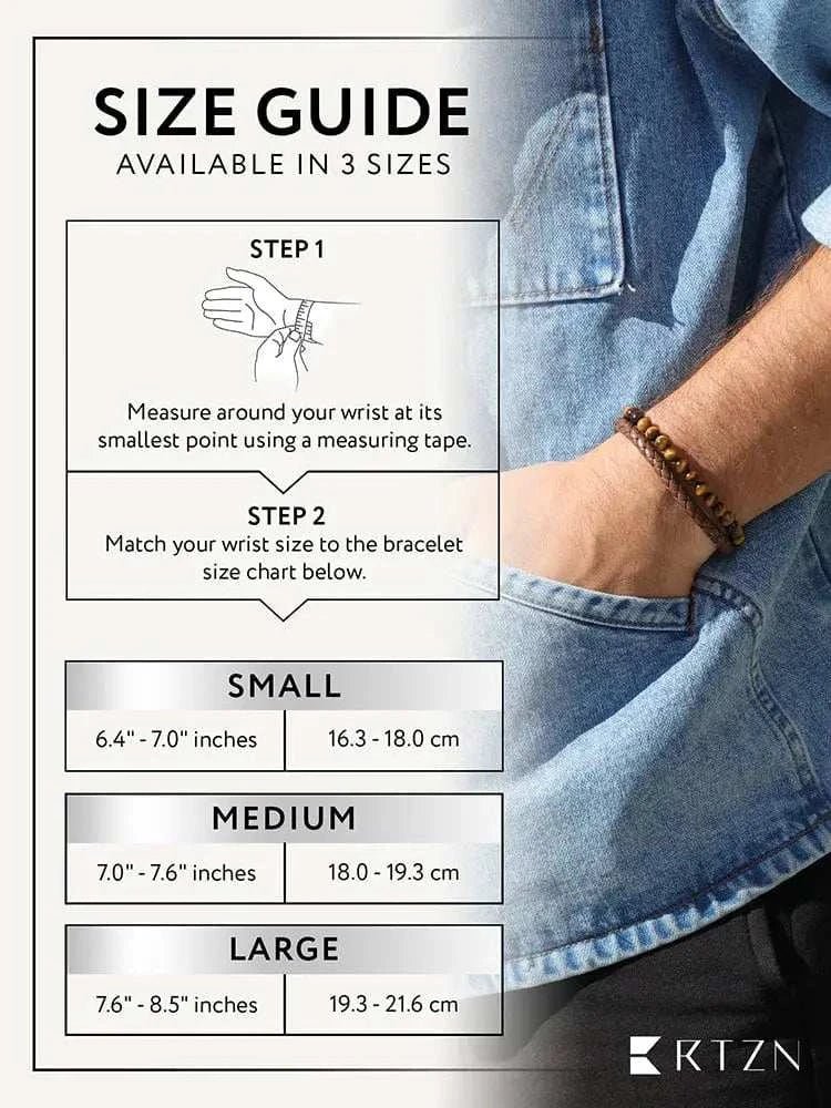 Brown Braided Leather & Tiger Eye Bead Bracelet - Maven Couture IncLeather Bracelet